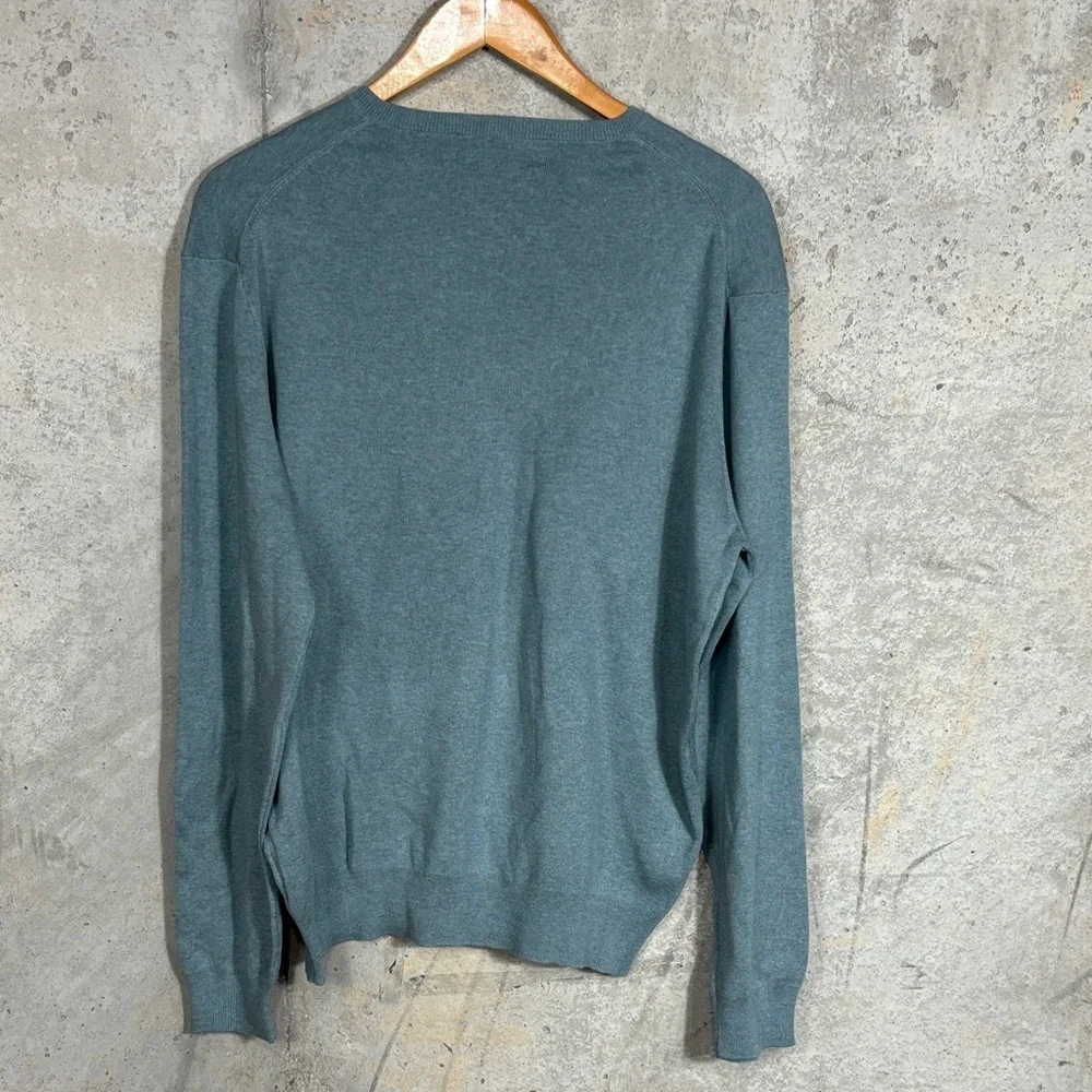 Polo by Ralph Lauren Pima Cotton Men's Teal V-Neck Sweater